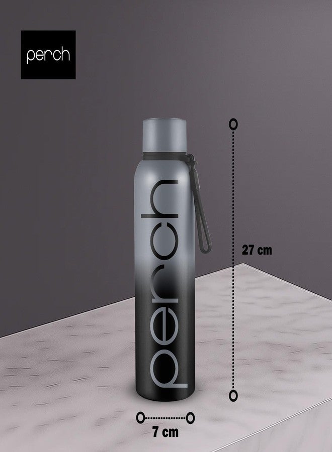 Perch Zion Hot and Cold Steel Water Bottle 720 ml, ISI Certified, Vacuum Insulated | for School, Gym, Office, Home | Leak Proof, BPA-Free | Flask for Kids, Men and Women | Cloud Black - Image 3